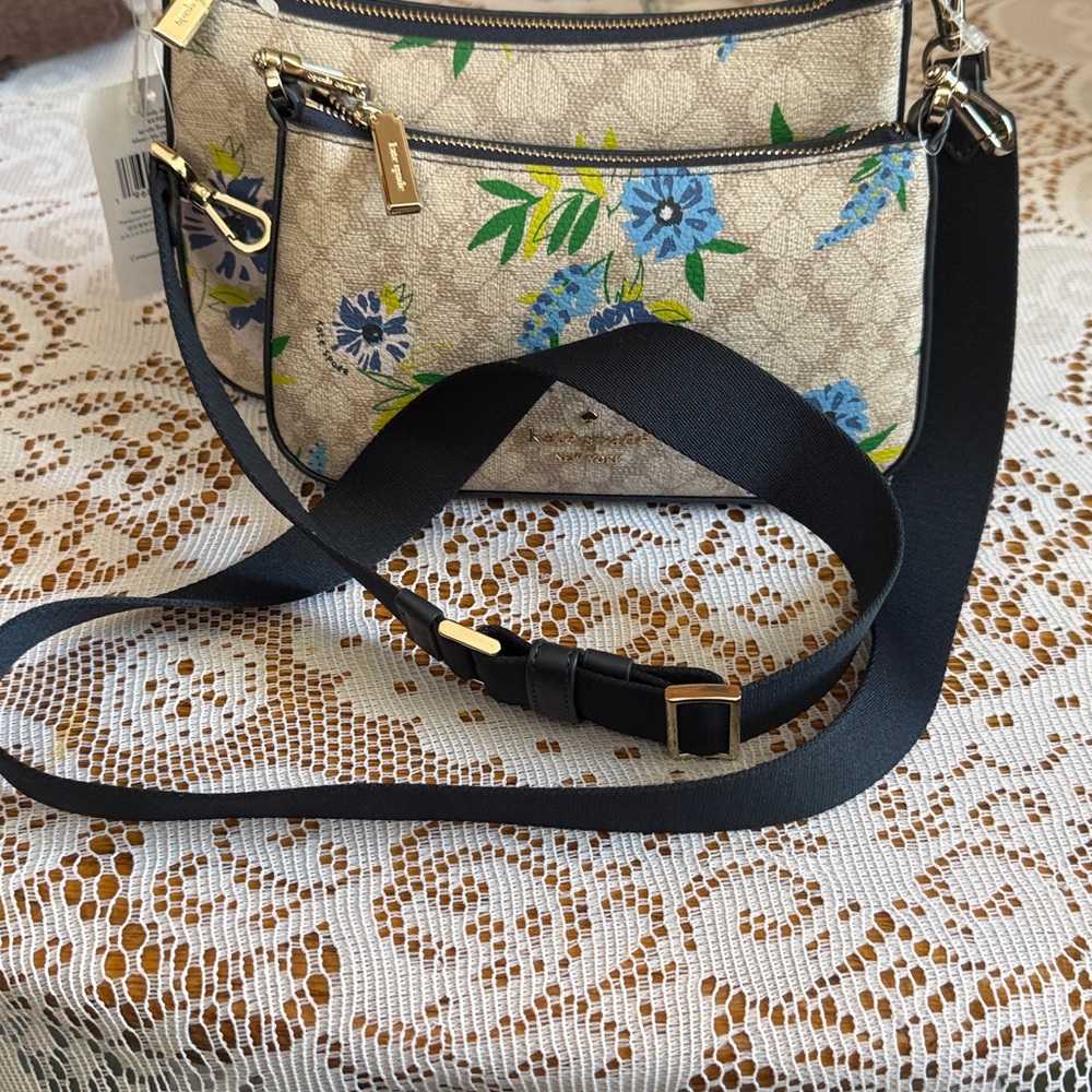 Kate Spade Floral Crossbody Duo Bag - Blazer blue duet. Brand new with tags. - Picture 5 of 6
